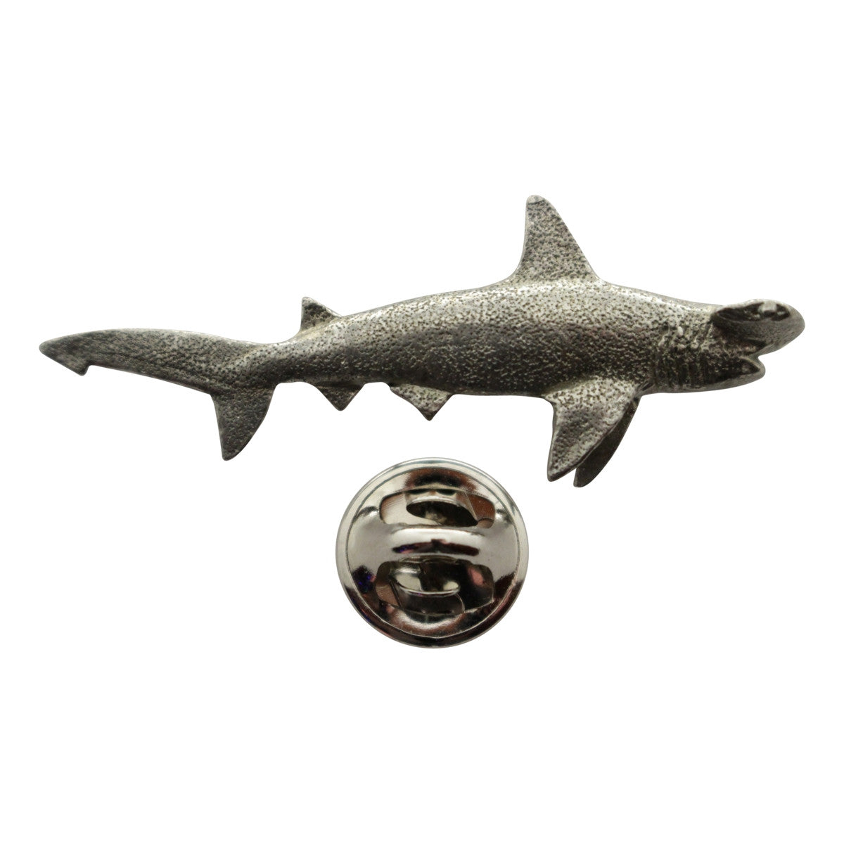 Hammerhead Shark Pin ~ Antiqued Pewter ~ Lapel Pin ~ Sarah's Treats & Treasures